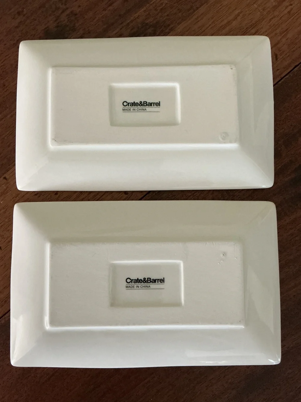 Crate & Barrel Six Pack Craft Beer Rectangular Plates with Graphics